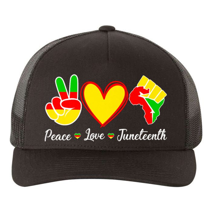 Peace Love Juneteenth Black Pride Freedom Independence Gift African Pride Yupoong Adult 5-Panel Trucker Hat