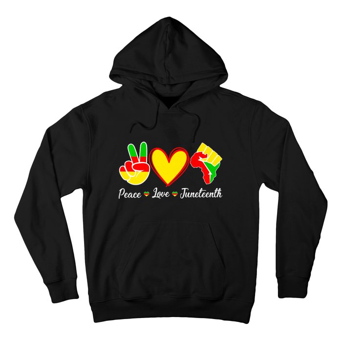 Peace Love Juneteenth Black Pride Freedom Independence Gift African Pride Hoodie