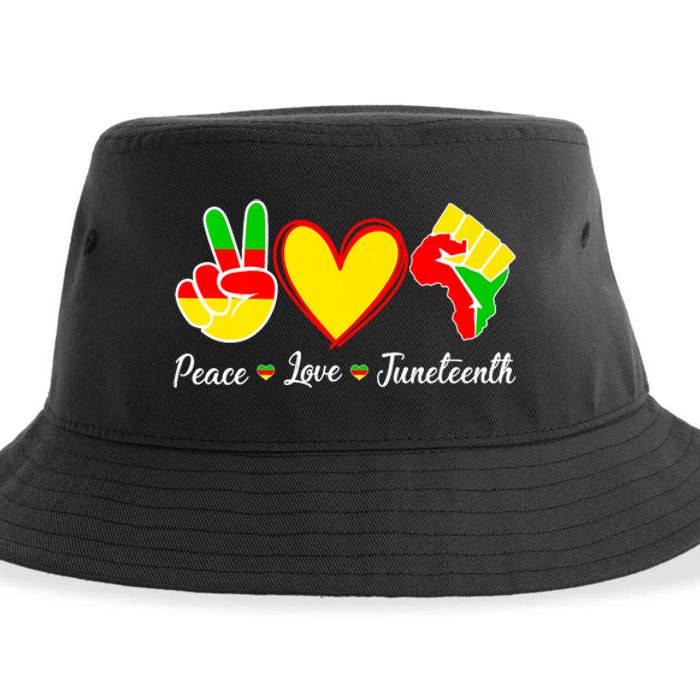 Peace Love Juneteenth Black Pride Freedom Independence Gift African Pride Sustainable Bucket Hat