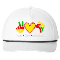 Peace Love Juneteenth Black Pride Freedom Independence Gift African Pride Snapback Five-Panel Rope Hat