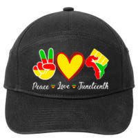 Peace Love Juneteenth Black Pride Freedom Independence Gift African Pride 7-Panel Snapback Hat