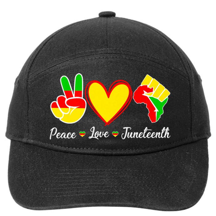 Peace Love Juneteenth Black Pride Freedom Independence Gift African Pride 7-Panel Snapback Hat