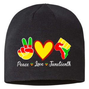 Peace Love Juneteenth Black Pride Freedom Independence Gift African Pride Sustainable Beanie