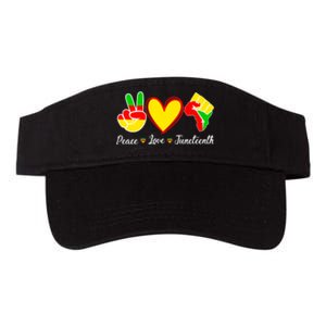 Peace Love Juneteenth Black Pride Freedom Independence Gift African Pride Valucap Bio-Washed Visor