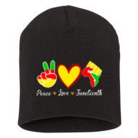 Peace Love Juneteenth Black Pride Freedom Independence Gift African Pride Short Acrylic Beanie