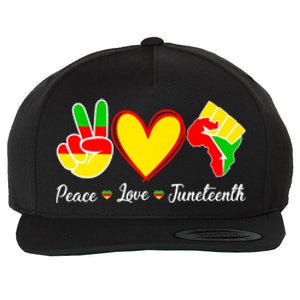 Peace Love Juneteenth Black Pride Freedom Independence Gift African Pride Wool Snapback Cap