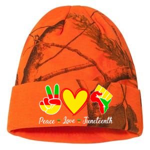 Peace Love Juneteenth Black Pride Freedom Independence Gift African Pride Kati Licensed 12" Camo Beanie