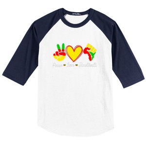 Peace Love Juneteenth Black Pride Freedom Independence Gift African Pride Baseball Sleeve Shirt