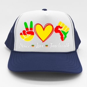 Peace Love Juneteenth Black Pride Freedom Independence Gift African Pride Trucker Hat