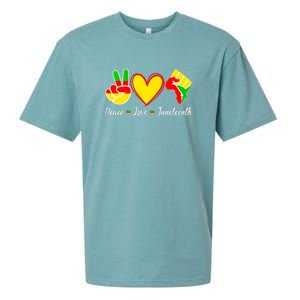 Peace Love Juneteenth Black Pride Freedom Independence Gift African Pride Sueded Cloud Jersey T-Shirt