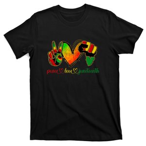 Peace Love Juneteenth Pride Black Girl Black Queen & King Gift African Pride T-Shirt