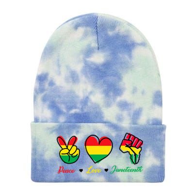 Peace Love Juneteenth Black Freedom 1865 Gift Tie Dye 12in Knit Beanie