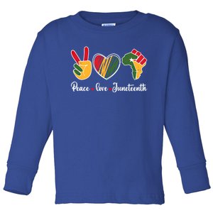 Peace Love Juneteenth Independence Freedom Day Black History Gift Toddler Long Sleeve Shirt