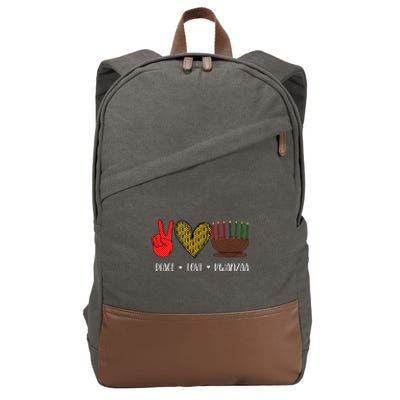 Peace Love Kwanzaa Pajamas African Happy Kwanzaa Matching Cotton Canvas Backpack