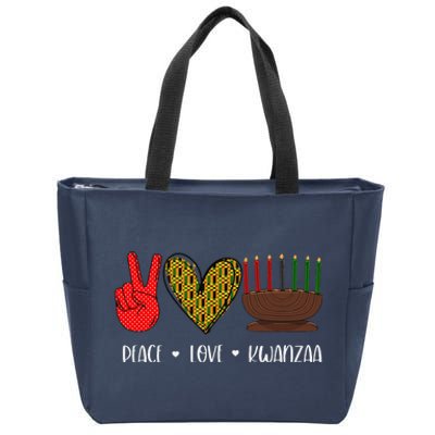 Peace Love Kwanzaa Pajamas African Happy Kwanzaa Matching Zip Tote Bag