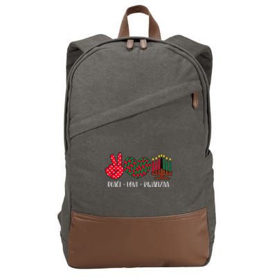 Peace Love Kwanzaa Christmas Family Kwanzaa Candles Cotton Canvas Backpack