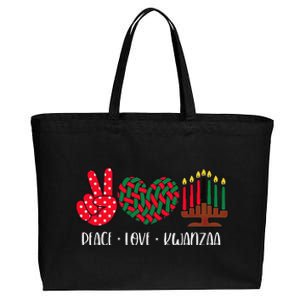 Peace Love Kwanzaa Christmas Family Kwanzaa Candles Cotton Canvas Jumbo Tote