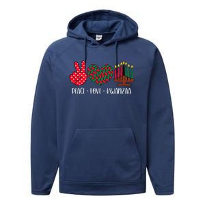 Peace Love Kwanzaa Christmas Family Kwanzaa Candles Performance Fleece Hoodie