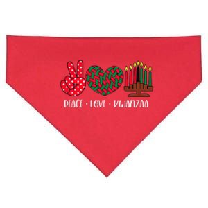 Peace Love Kwanzaa Christmas Family Kwanzaa Candles USA-Made Doggie Bandana