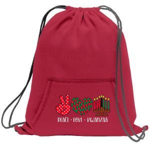 Peace Love Kwanzaa Christmas Family Kwanzaa Candles Sweatshirt Cinch Pack Bag