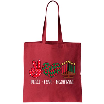 Peace Love Kwanzaa Christmas Family Kwanzaa Candles Tote Bag