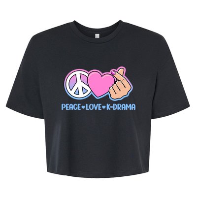 Peace Love Kdrama Korean Drama Lover Bella+Canvas Jersey Crop Tee