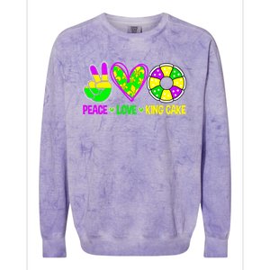 Peace Love King Cake Mardi Gras Festival Cool Gift Colorblast Crewneck Sweatshirt