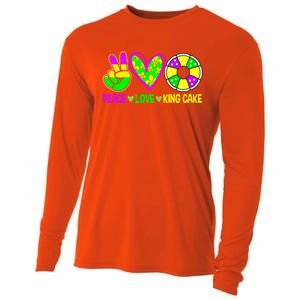 Peace Love King Cake Mardi Gras Festival Cool Gift Cooling Performance Long Sleeve Crew