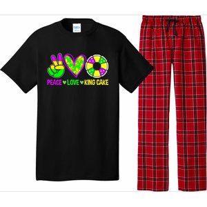 Peace Love King Cake Mardi Gras Festival Cool Gift Pajama Set