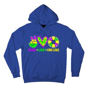 Peace Love King Cake Mardi Gras Festival Cool Gift Hoodie