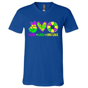 Peace Love King Cake Mardi Gras Festival Cool Gift V-Neck T-Shirt