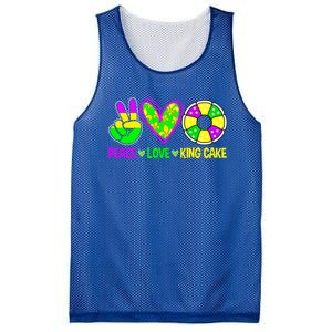 Peace Love King Cake Mardi Gras Festival Cool Gift Mesh Reversible Basketball Jersey Tank