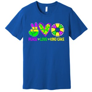 Peace Love King Cake Mardi Gras Festival Cool Gift Premium T-Shirt