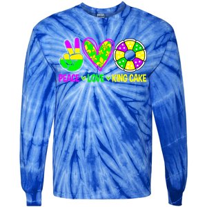 Peace Love King Cake Mardi Gras Festival Cool Gift Tie-Dye Long Sleeve Shirt