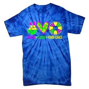 Peace Love King Cake Mardi Gras Festival Cool Gift Tie-Dye T-Shirt