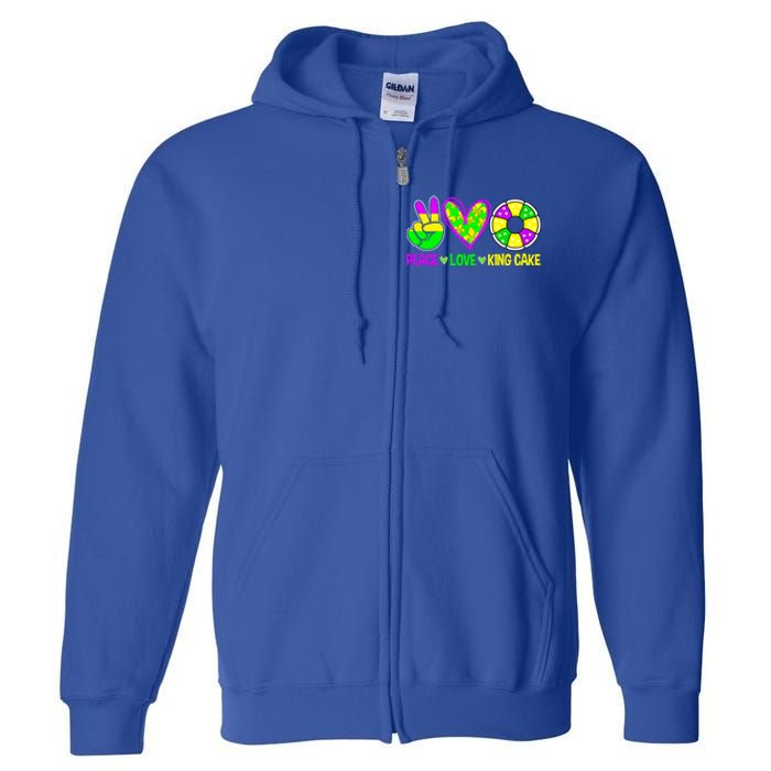 Peace Love King Cake Mardi Gras Festival Cool Gift Full Zip Hoodie