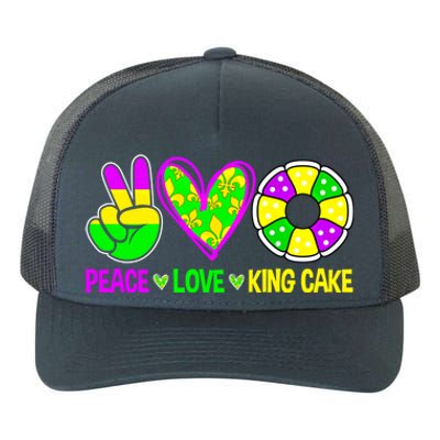 Peace Love King Cake Mardi Gras Festival Cool Gift Yupoong Adult 5-Panel Trucker Hat