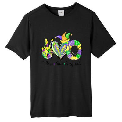 Peace Love King Cake Mardi Gras Funny Gift Tall Fusion ChromaSoft Performance T-Shirt