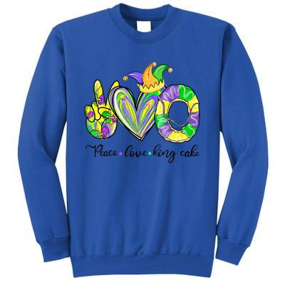 Peace Love King Cake Mardi Gras Funny Gift Sweatshirt