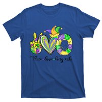 Peace Love King Cake Mardi Gras Funny Gift T-Shirt