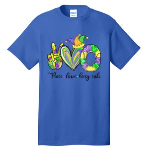 Peace Love King Cake Mardi Gras Funny Gift Tall T-Shirt