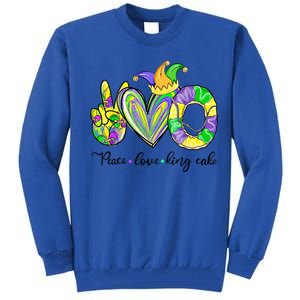 Peace Love King Cake Mardi Gras Funny Gift Tall Sweatshirt