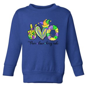 Peace Love King Cake Mardi Gras Funny Gift Toddler Sweatshirt