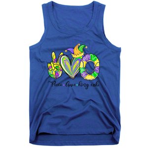 Peace Love King Cake Mardi Gras Funny Gift Tank Top