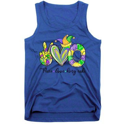 Peace Love King Cake Mardi Gras Funny Gift Tank Top