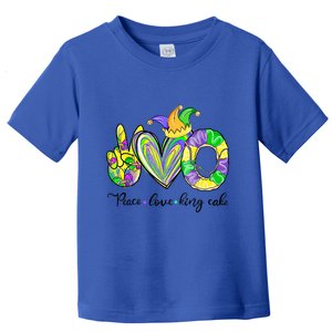 Peace Love King Cake Mardi Gras Funny Gift Toddler T-Shirt