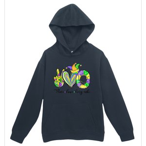 Peace Love King Cake Mardi Gras Funny Gift Urban Pullover Hoodie