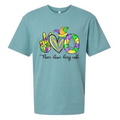 Peace Love King Cake Mardi Gras Funny Gift Sueded Cloud Jersey T-Shirt