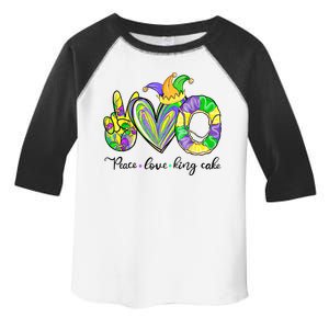 Peace Love King Cake Mardi Gras Funny Gift Toddler Fine Jersey T-Shirt