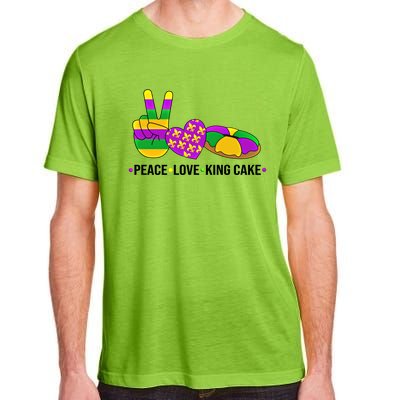 Peace Love King Cake Mardi Gras Heart Hand Victory Sign Great Gift Adult ChromaSoft Performance T-Shirt